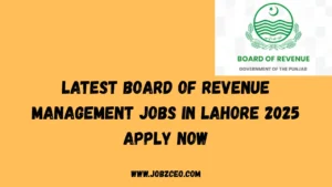 Latest Board of Revenue Management Jobs in Lahore 2025 Apply Now